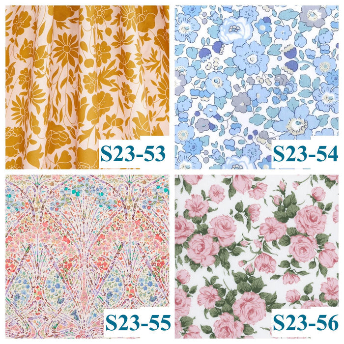 Mandarin Collar Liberty Blouse Floral Print 3/4 Sleeves