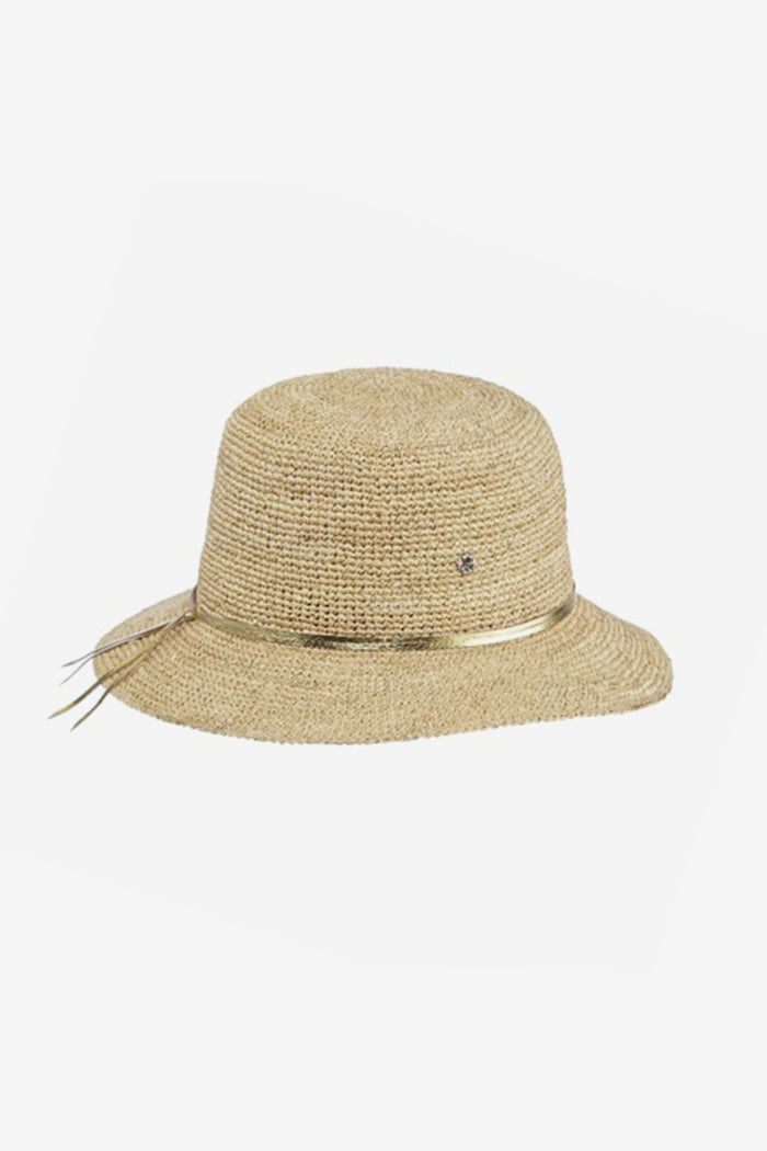 Marie Small Brim Hat in Natural/Gold