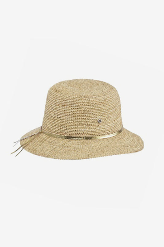 Marie Small Brim Hat in Natural/Gold