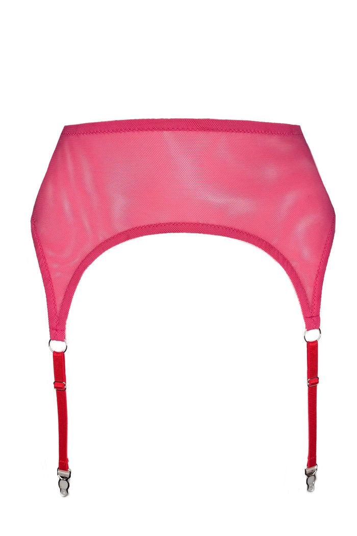 Marshmallow Fuchsia garter belt - yesUndress