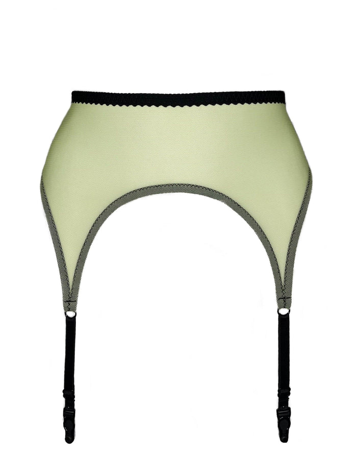 Marshmallow kiwi black garter belt - yesUndress