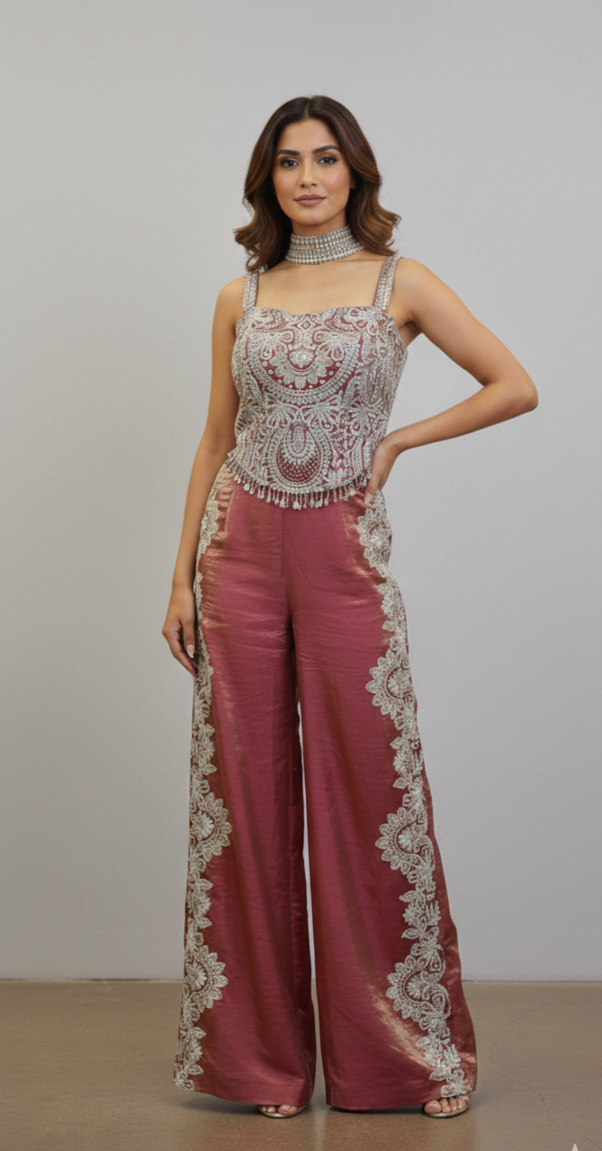 Mauve Rose Sharara Set