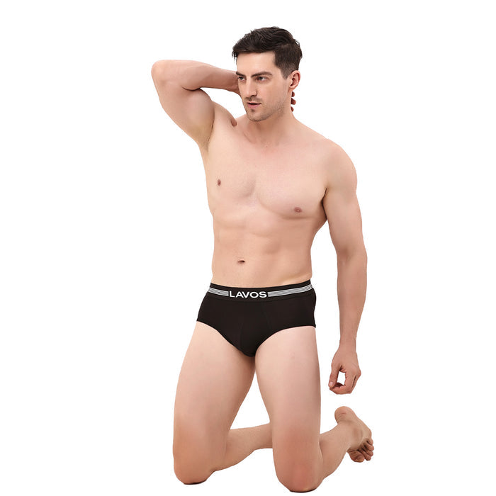 Men's Bamboo Cotton Solid Brief - Ultra Soft, Breathable & Anti-Odour