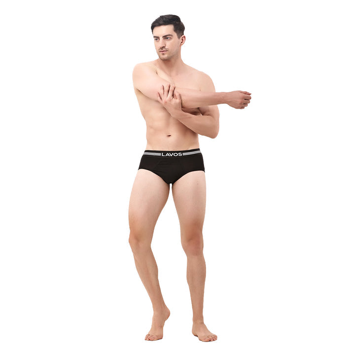 Men's Bamboo Cotton Solid Brief - Ultra Soft, Breathable & Anti-Odour