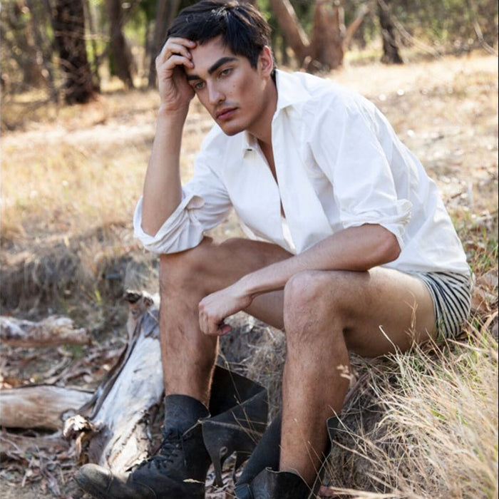 Men's  Striped Hemp Boxer Brief