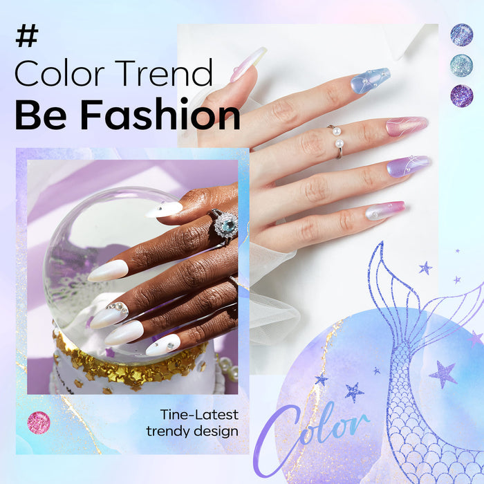 Mermaid Treasure - 7Pcs 4 Colors Gel Nail Polish Kit (Limited Edition) Gel Polish Kit MODELONES #