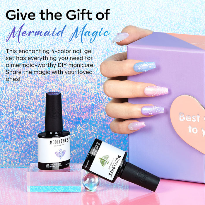 Mermaid Treasure - 7Pcs 4 Colors Gel Nail Polish Kit (Limited Edition) Gel Polish Kit MODELONES #
