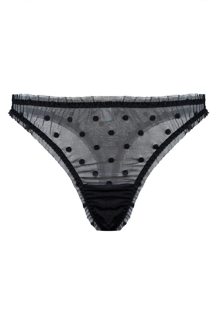 Mimi Black dots high waisted thongs