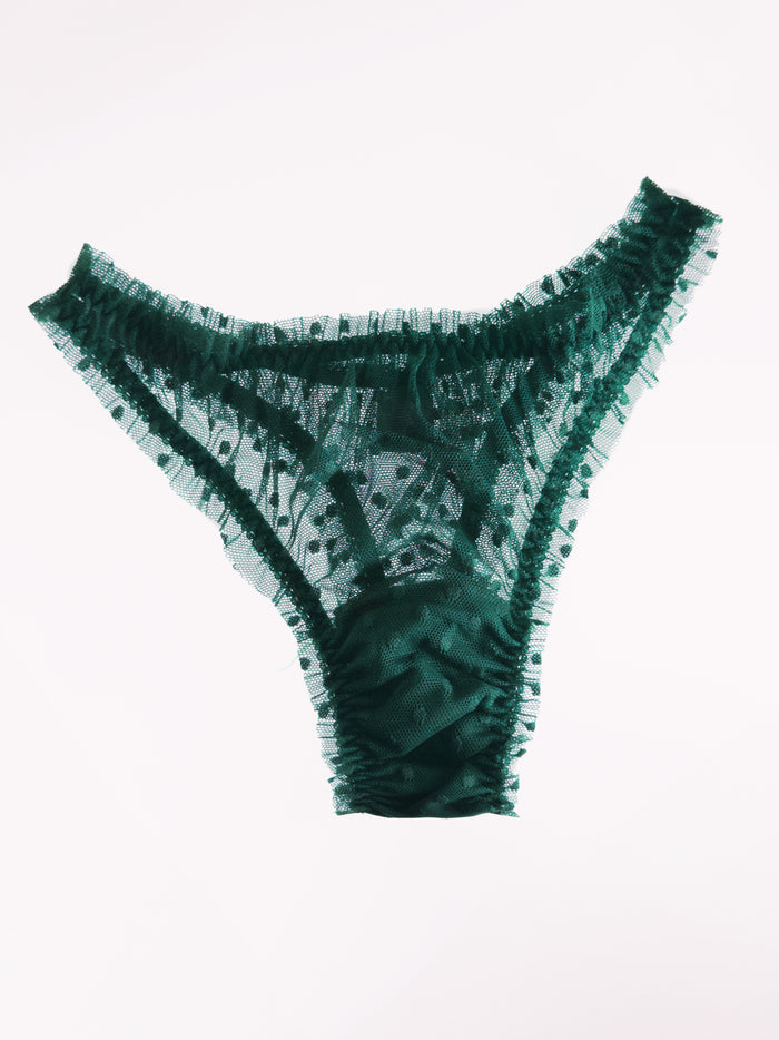 Mimi Emerald dots high waisted thongs