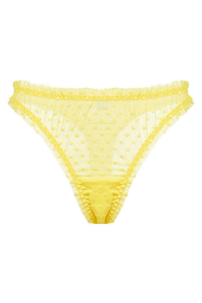 Mimi Yellow dots high waisted thongs