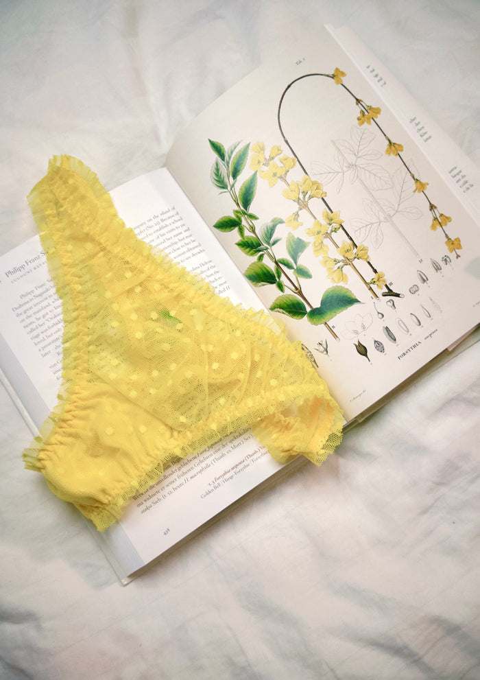 Mimi Yellow dots high waisted thongs