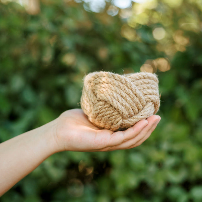 Mini jute rope planter in a natural tan color | Gifts that combat human trafficking