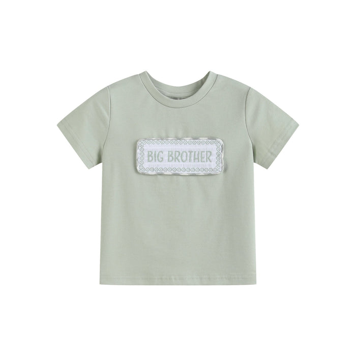 Misty Blue Big Brother Smocked Shirt and Shorts Set - Lil Cactus