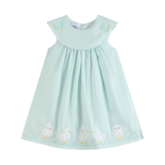 Misty Blue Fuzzy Chickies Dress - Lil Cactus