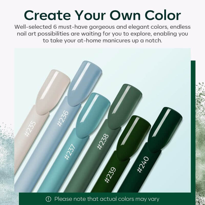 Misty Forest - 6Pcs Acrylic Powder Set (0.35 Oz) Acrylic Powder Set MODELONES #
