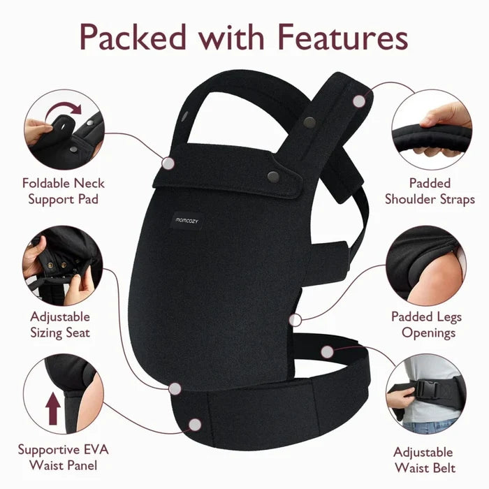 Momcozy Baby Carrier Newborn to Toddler Cotton - Black - ebebek - Black Friday