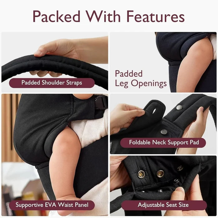 Momcozy Baby Carrier Newborn to Toddler Cotton - Black - ebebek - Black Friday