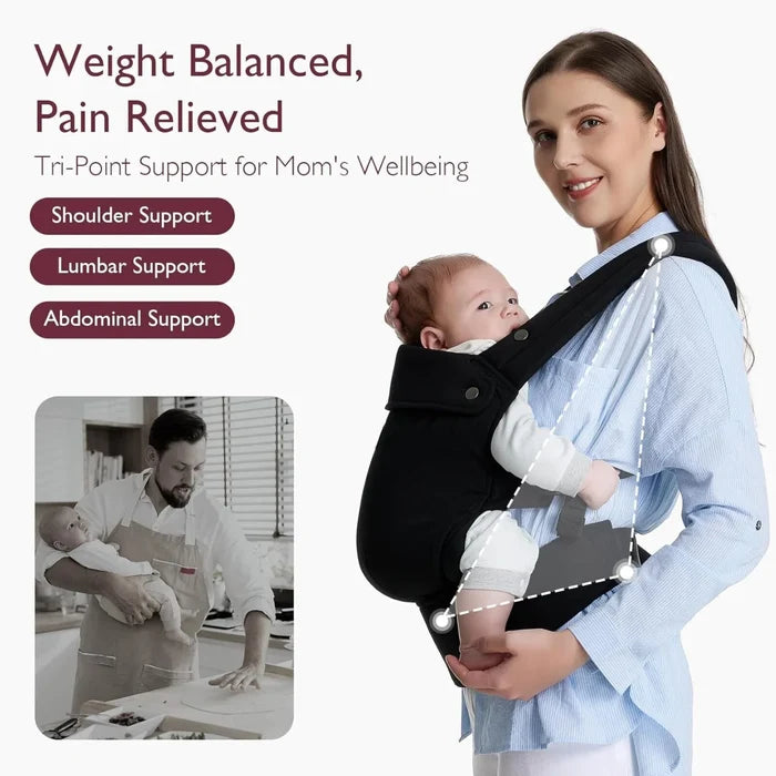 Momcozy Baby Carrier Newborn to Toddler Cotton - Black - ebebek - Black Friday
