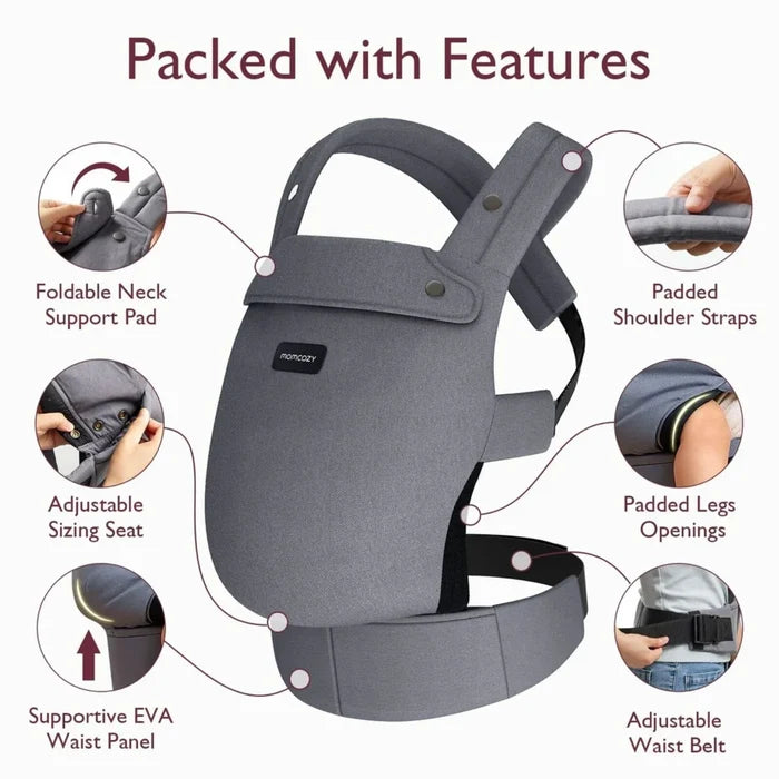 Momcozy Baby Carrier Newborn to Toddler Cotton - Grey - ebebek - Black Friday
