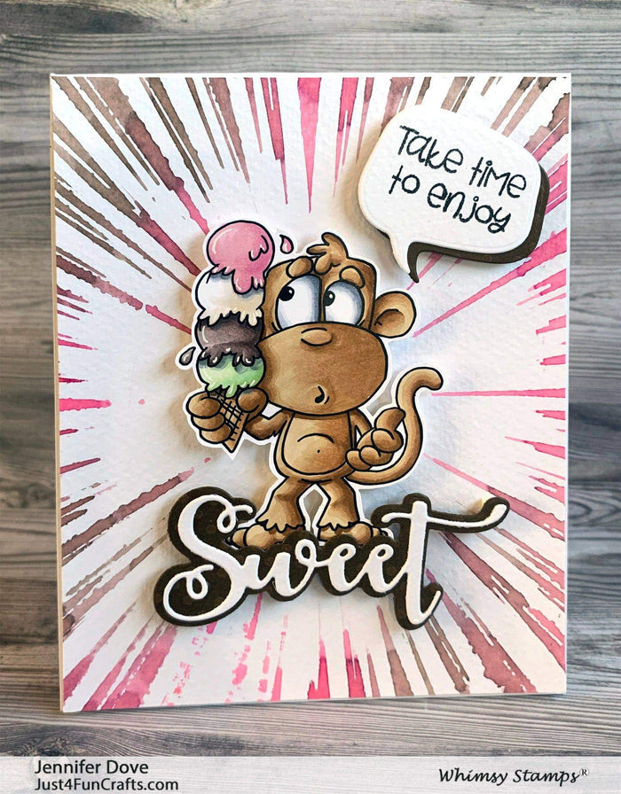 Monkey Sundae Clear Stamps - Whimsy Stamps