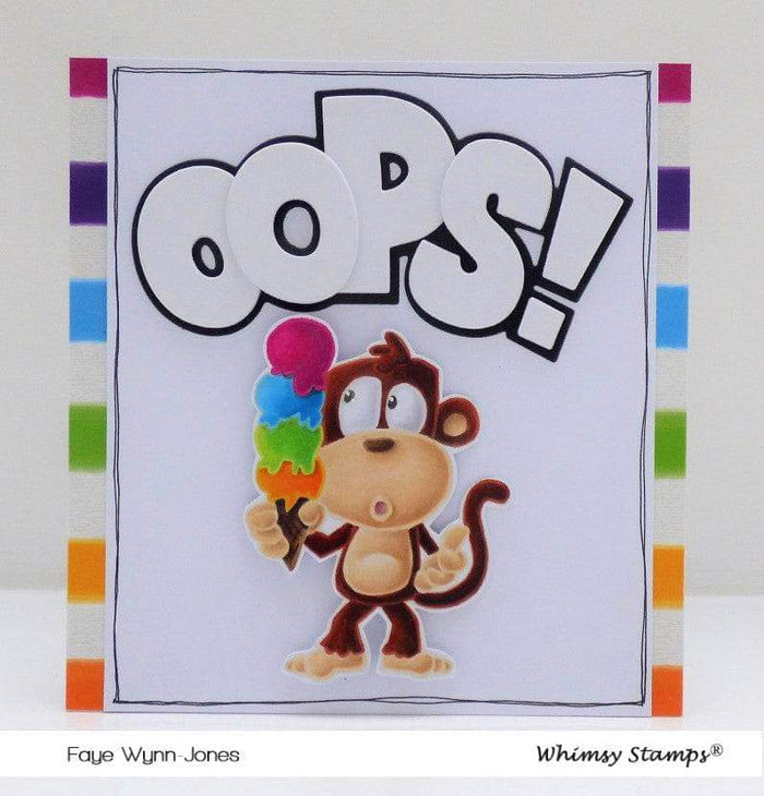 Monkey Sundae Clear Stamps - Whimsy Stamps