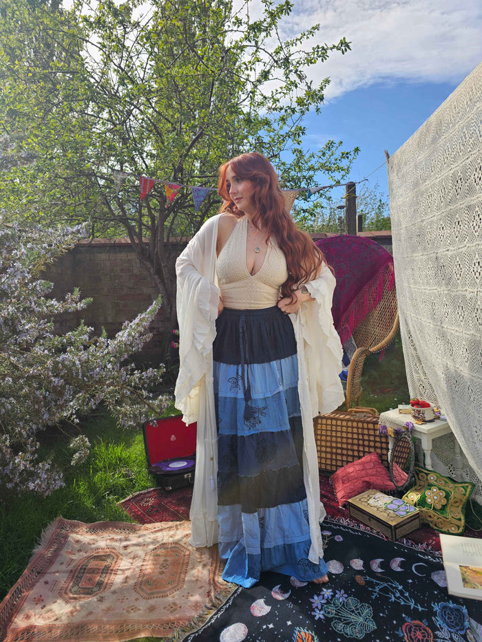 Moonlit Boho Duster with Ruffle Sleeve