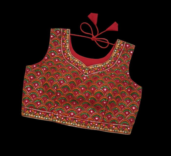 Multicolor Benarasi Crop Top Lehenga