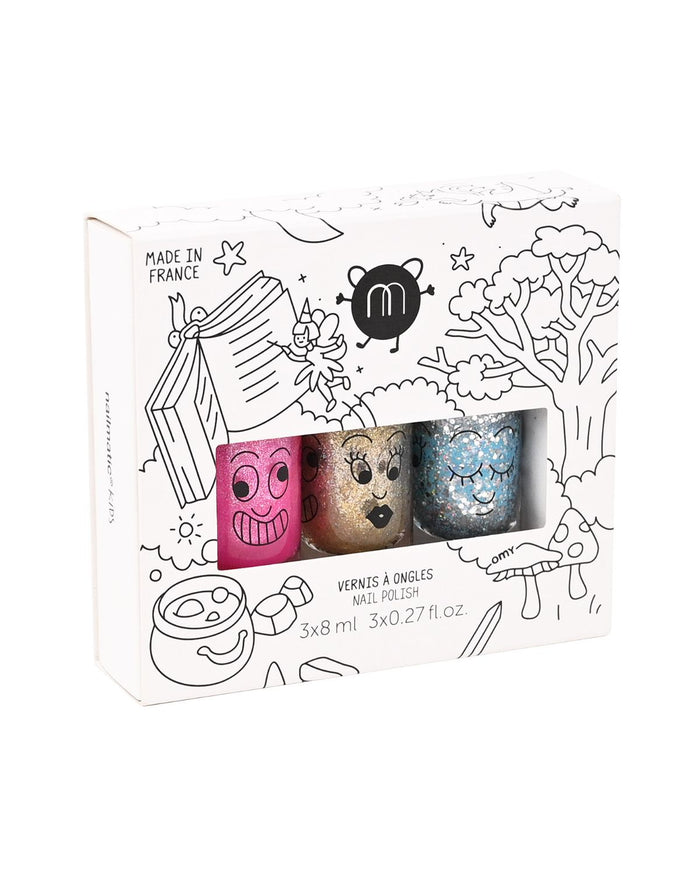 Nail Polish for Kids Set of 3 PINKY AURORA LUNA