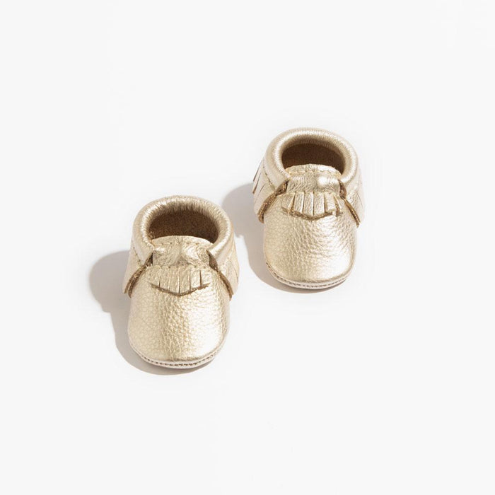 Newborn Platinum Moccasin Baby Shoe - Babies in Bloom