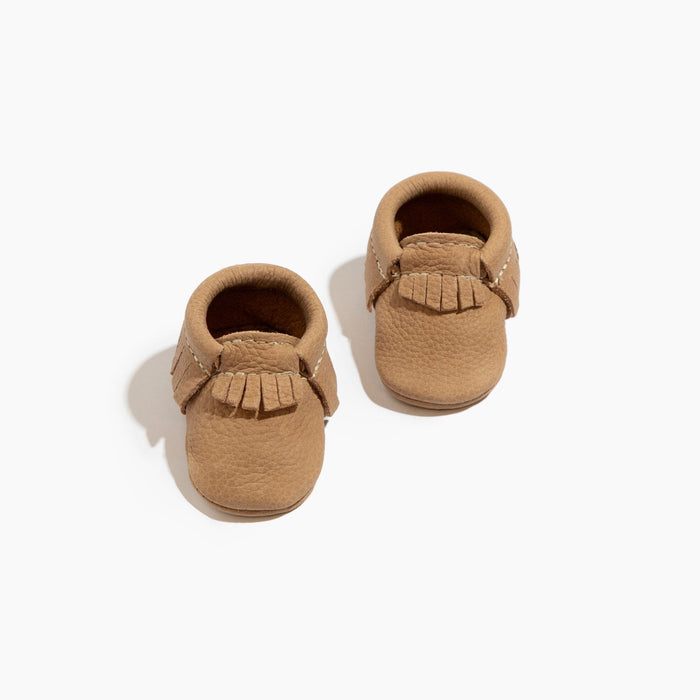 Newborn Weathered Brown Moccasin Baby Shoe - Babies in Bloom