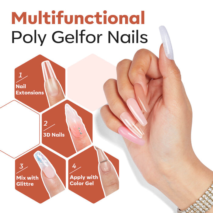 Crystal Aurora - Non-Stick Hands Solid Builder Gel (50g) Solid Builder Gel MODELONES #clear