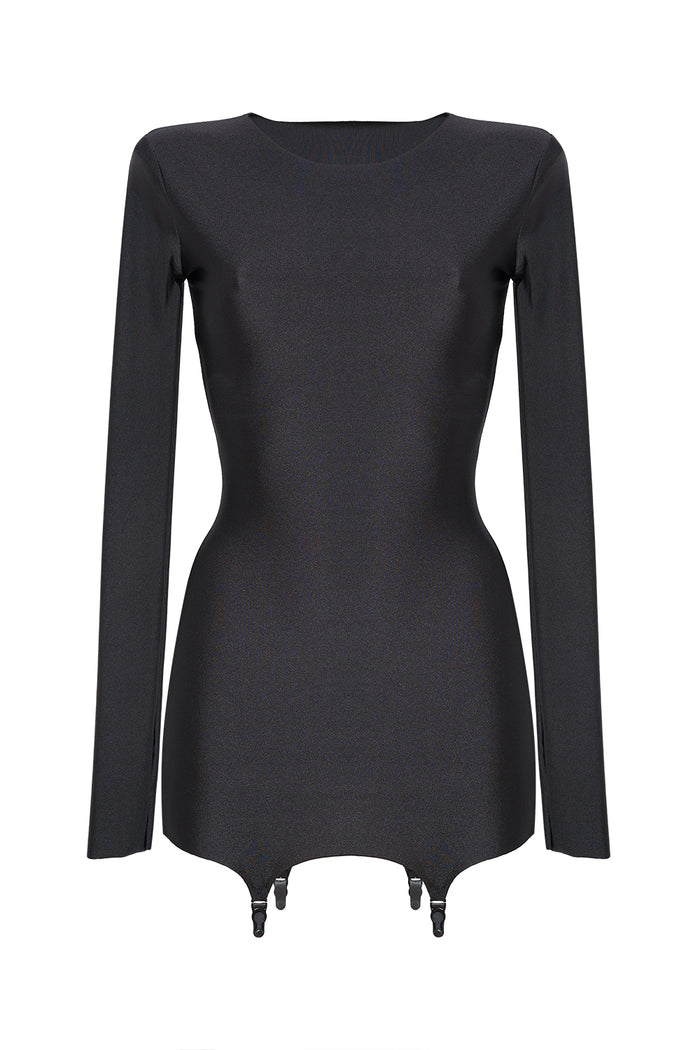 Note Black garter dress