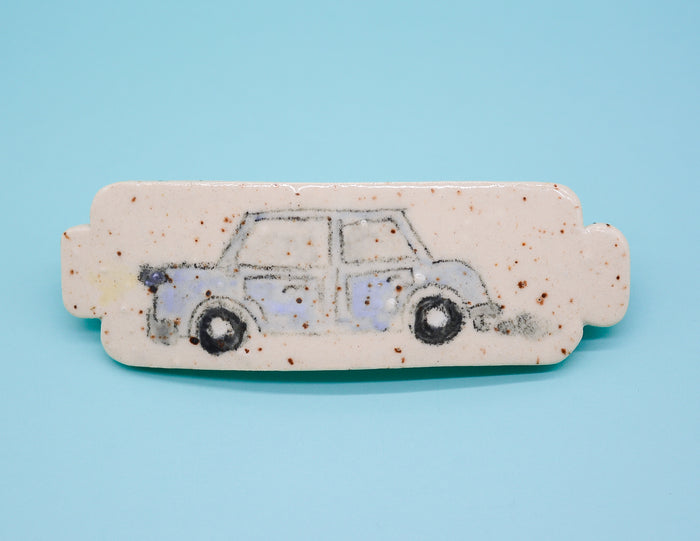 Old Blue Car Barrette