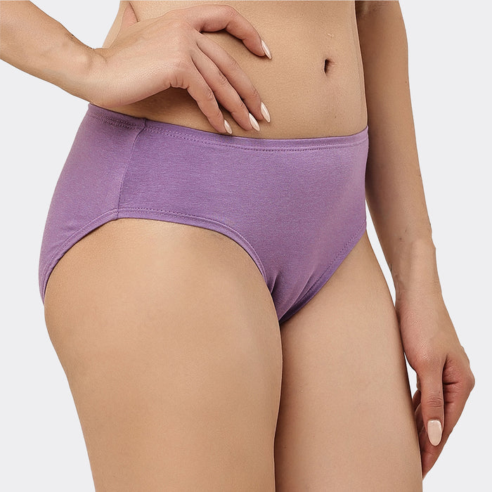 Organic Bamboo Inner elastic Mid waist Hipster for Women- (Pack of 3)