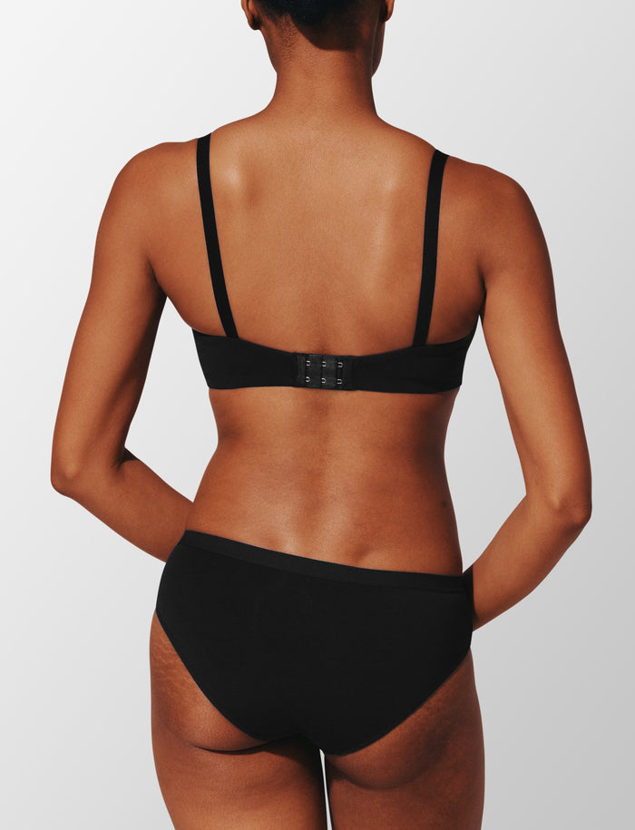 Organic Cloud Cotton T-Shirt Bra, Black - Thirdlove - Organic Cotton/Spandex,modelAAA