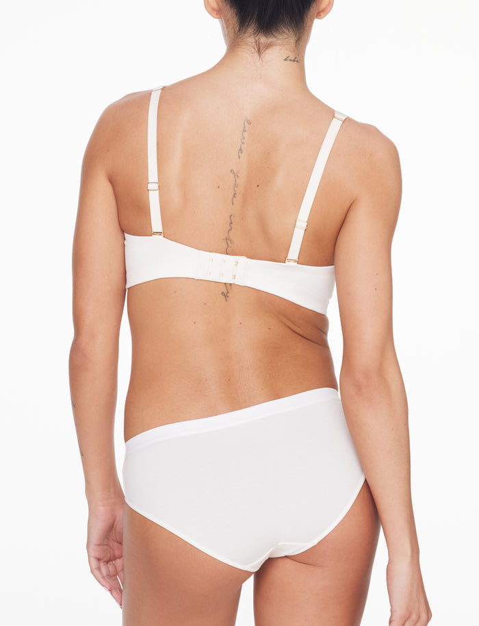 Organic Cloud Cotton Wireless Bra, Sea Salt - Thirdlove - Organic Cotton/Spandex,model