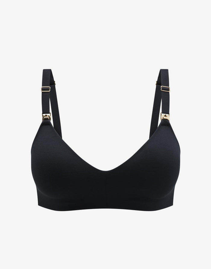 Organic Cloud Cotton Wireless Nursing Bra, Black - Thirdlove - Organic Cotton/Spandex