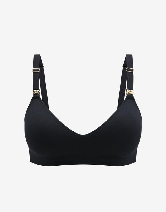 Organic Cloud Cotton Wireless Nursing Bra, Black - Thirdlove - Organic Cotton/Spandex