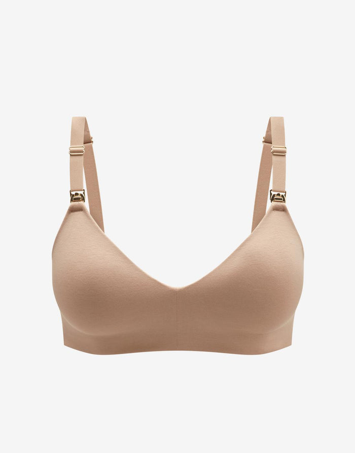 Organic Cloud Cotton Wireless Nursing Bra, Taupe - Thirdlove - Organic Cotton/Spandex