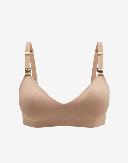 Organic Cloud Cotton Wireless Nursing Bra, Taupe - Thirdlove - Organic Cotton/Spandex