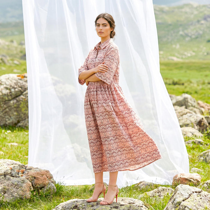 Oversize Liberty London Shirtdress, Collared Kimono Half-sleeved Dress, Handmade Botanical Cotton Clothing, Personalised Womenswear