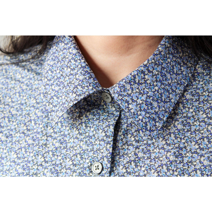 Oversize Liberty Shirt Dress Kimono 3/4 Sleeve: Button Through, Botanical Floral Print