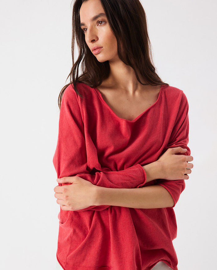 Oxyl Oversize L/S Tee - Thunder Red
