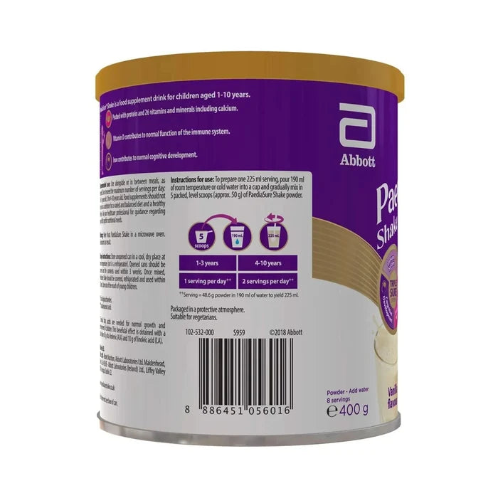 PaediaSure Shake Vanilla Flavoured Nutritional Supplement Powder for Kids 400g - ebebek - Black Friday