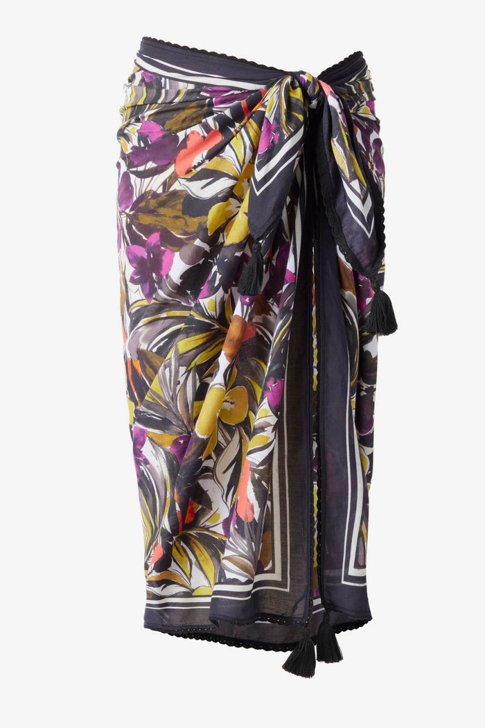 Multicolored floral print cover up