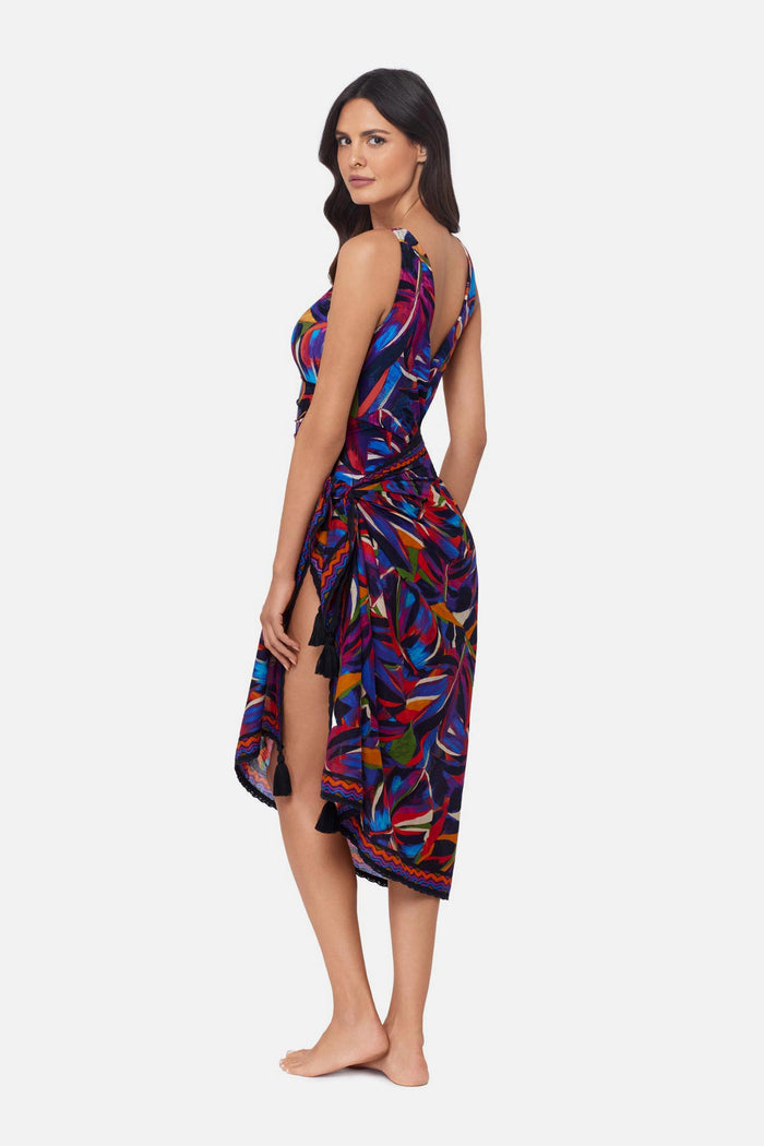 Side view of Pareo Swim Cover Up in Mariachi