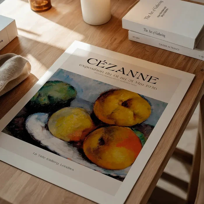 Paul Cézanne Exhibition Museum Poster, fine art poster unframed on a home office desk