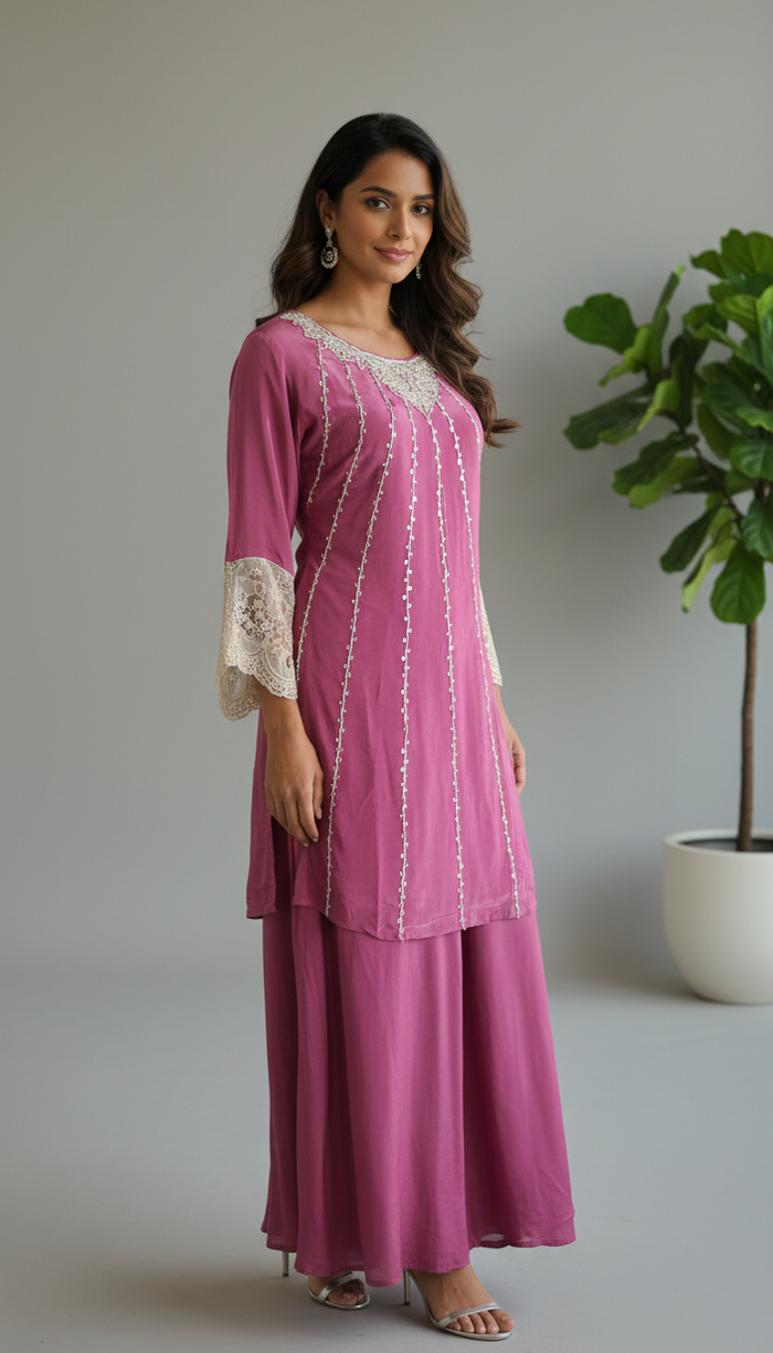 Petal Rose Sharara Set