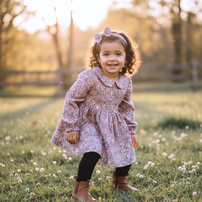 Peter Pan Collar Liberty Girl Blouse: Long Sleeve, Cotton Floral Print