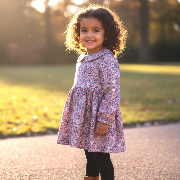 Peter Pan Collar Liberty Girl Blouse: Long Sleeve, Cotton Floral Print